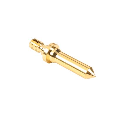 China Cheap and High Precision Safety DC Power Connector Semi-hollow Knurled Brass Environmental Protection Gold Plated Male and Female Covering PIN with Copper for sale