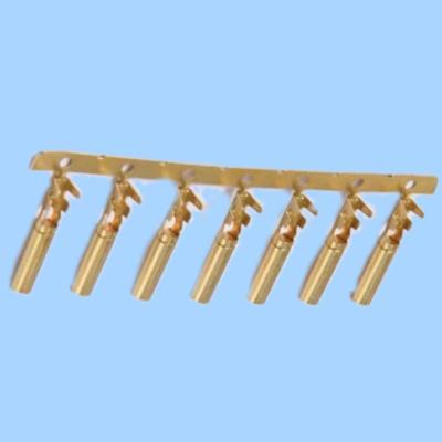 China Cheap and high quality gold plating brass electrical plug stamping female parts connect pin terminal for auto for sale