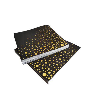 China OEM & ODM Colorful High Quality Party Hot-Stamping Round Dot Gold Foil Paper Napkins for sale