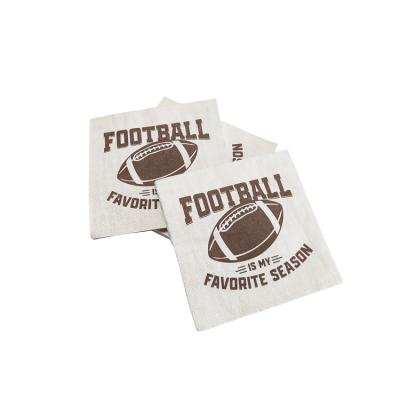 China Custom Paper Napkins Colored with Logo Printing Football Logo Paper Napkins for sale