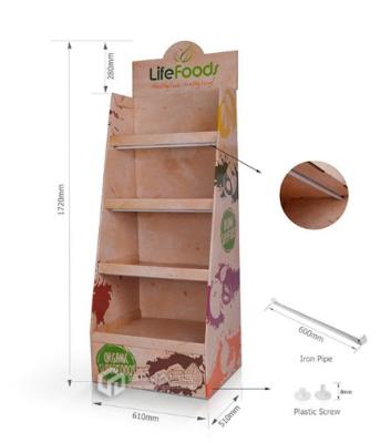 China Corrugated Cardboard / Paper Floor Standing Corrugated Cardboard Display Rack for sale