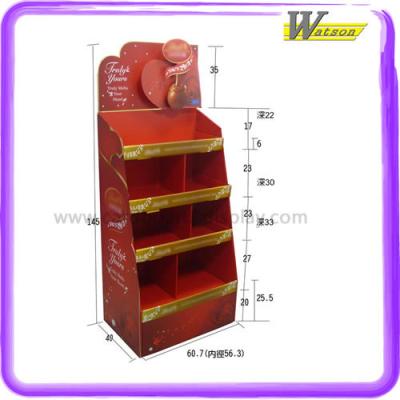 China Notebook Stickers Cardboard Display Christmas Supermarket Promotions Chocolate Candy and Other Floor Display Rack for sale