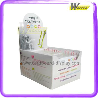 China Recyclable Material Point Of Sale Printing Display Box , Cardboard Countertop Display For Ticking Tornado for sale