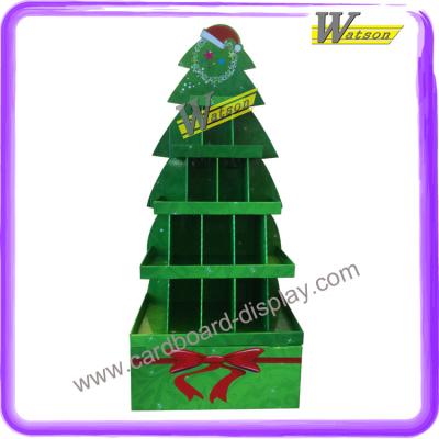 China Corrugated Cardboard Paper Floor Display Stand Christmas Tree Pop Recyclable Cardboard Products Display Stand for sale