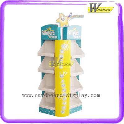 China Custom Supermarket Cardboard Pallet Display Stand For Baby Pampers for sale