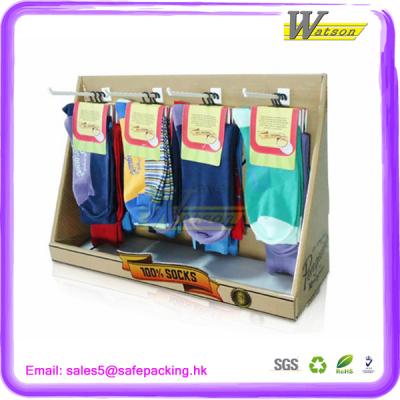 China Easy Assemble Design Printing Cardboard Counter Displays Box For Hang Socks for sale