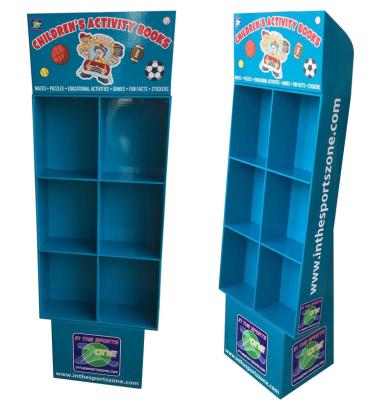 China Easy Assemble Kids Activity Book Compartments Corrugated Cardboard Display Rack for sale