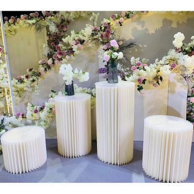 China 2023 Cosmetic party or showcase cardboard display table floor display jewelry display props dessert table for sale