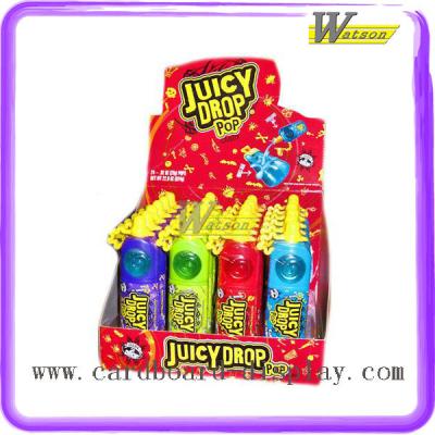 China Supermarket DROP POP CANDY Cardboard Juicy Food PDQ Display for sale