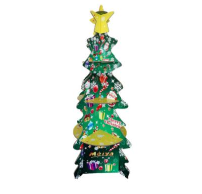 China 2022 New Design Christmas Tree Shape Cardboard Double Sided Cardboard Pop Paper Pop Pallet Display Corrugated Cardboard for sale