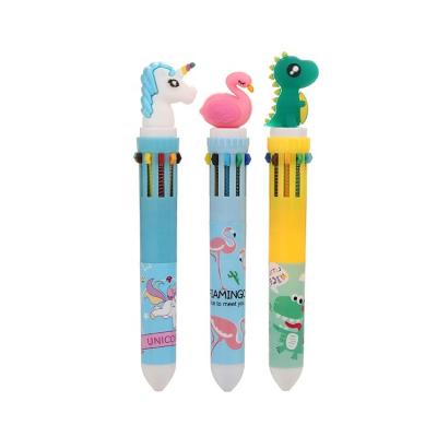 China Office & School Pen Cheap Cute 10 Color Girl Cartoon Pen Student Multi Tip Ballpoint Pen for sale