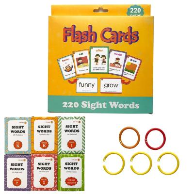 China Word Set of 220 Waterpoof Sight Words Flash Cards with Pictures, 5 Categories for sale