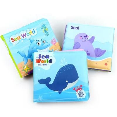 China Tear Baby Bath Book Waterproof Rottproof EVA Tear Bath Book With BB Device Early Education Toy for sale