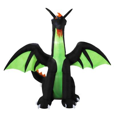 China Yard 9FT Animated Lawn and Ice Garden Fire Dragon with Wings, Halloween Inflatable Decoration Party Lawn Garden Outdoor Home Yard for sale