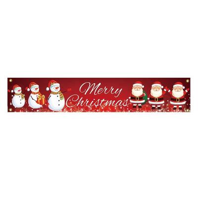 China New 100D Polyester 100D Polyester Christmas Party Banner Digital Printing New Year Banner for sale