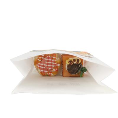 China Recyclable Custom Logo Printed Greaseproof Take Away Fast Food Paper Bags For Bakery Popcorn for sale