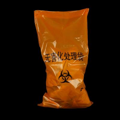 China Red Yellow Autoclave Biohazard Waste Bag Disposable Customized Plastic Medical Waste Bag For Hospital Clinic for sale