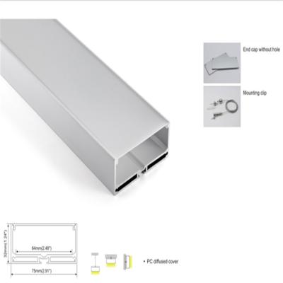 China Decorations 75*32MM Aluminum Channel Holder For LED Strips for sale