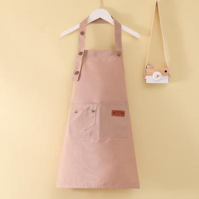 China Simple Calligraphy Custom Kitchen Aprons Kids Cotton Sublimation Small Logo Apron Cotton for sale