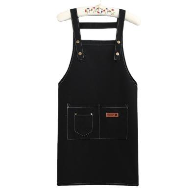 China Custom Logo Simple Kitchen Canvas Apron Waterproof And Oil Proof Canvas Aprons for sale