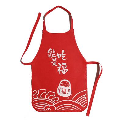 China Simple Logo Waterproof Apron Custom Nonwoven Oilproof BBQ Aprons Disposable Apron for sale