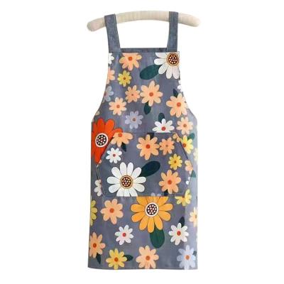 China Wholesale Modern Simplicity Home Kitchen Cooking Hand Waist Small Daisies Neck Towel Hanging Apron Waterproof Towel Apron for sale