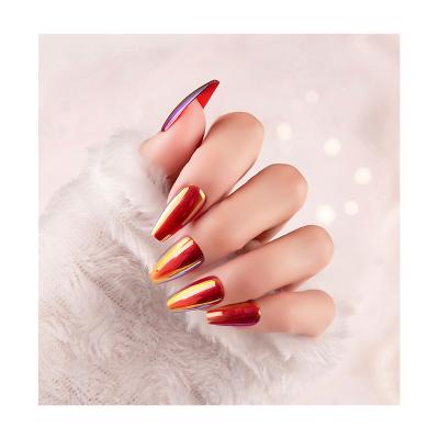 China Eco-friendly Wholesale 28 Pieces OEM Design Artificial Nails Red Plated Fake Nails for sale