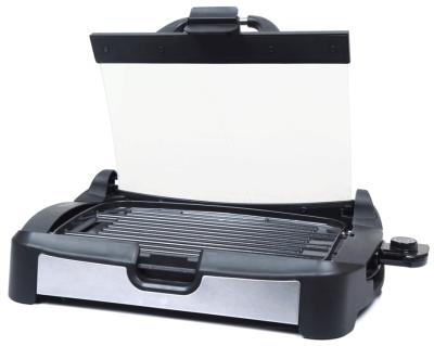 China Hotel 2 in 1 powerful electric countertop contact grill with glass lid and non-stick grill and griddle plate, for sale