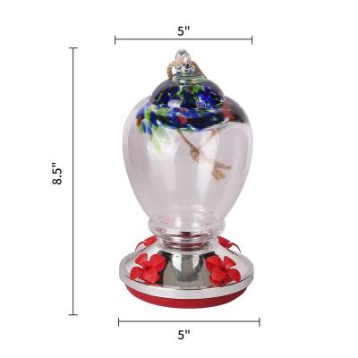 China Wholsale Hummingbird Glass Water Viable Feeder Outdoor Hanging Garden Bird Feeder With Hook For Garden Decoration for sale