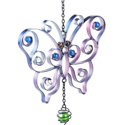 China Unique Butterfly Shaped Outdoor Indoor Outdoor Hanging Wind Chimes Garden Lawn Metal Flexible Lightweight Waterproof Glass for Home Decoration for sale