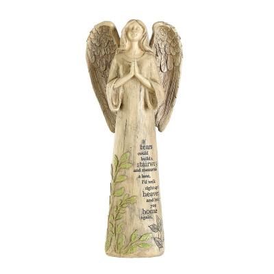 China Ivy Home Resin Garden Statue CLASSIC Angel Garden Statuary of Standing Prayer for Outdoor Decor for sale