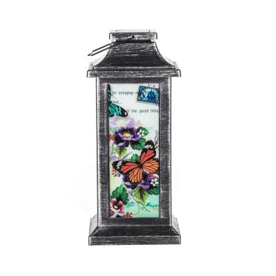 China CLASSIC Vintage Indoor Outdoor Solar Lantern Decoration for Outdoor Garden Patio, Butterfly for sale