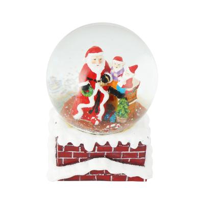 China Europe Water Glass Snow Globes With Decorative Snowflakes Music Box Ornaments Dancing Snow Globe for sale