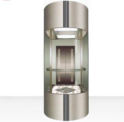 China Modern Panoramic Guided Observation Capsule Residential Glass Elevator Circular Elevator Price for sale