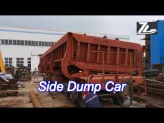 50Km/H Railway Side Dump Car 27M3 Capacity Pneumatic Discharging Ballast Trailer