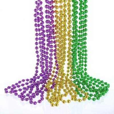 China Green Plastic Gold Purple 1 pcs Mardi Gras Beads 33