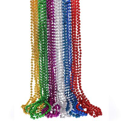 China Mardi Gras Beads Necklace Colorful Plastic Beaded Necklaces 33