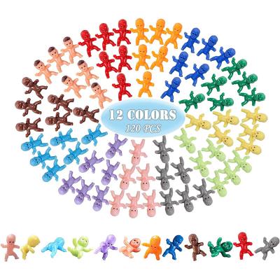 China Colors 120pcs 12 Plastic 1 Inch Tiny Figure Babies Small For King Dolls Mini Plastic Ice Cubes Baby Shower Game Babies for sale