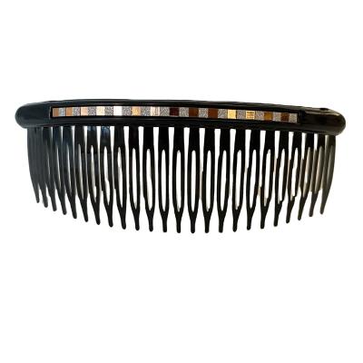 China Waterproof 24 Plastic Two Tone Wavy Comb Bar Insert Comb Sparkle Comb Tooth Sequin Part Hair Accessories for sale