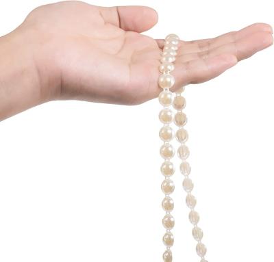 China Acrylic Pearl Half Bead Chain Bridal Half Round Applique Trim Beads String Crystal Band Decoration For Wedding Party for sale