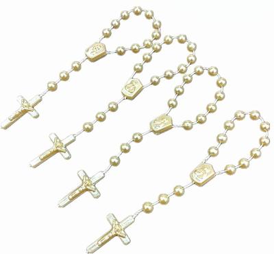 China Bulk Cross Baptism Weddings Gifts For Bead Bracelet Cross Rosary Catholic Bracelet Religious Jewelry for sale