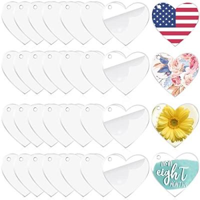 China Vinyl DIY Projects Acrylic Crafts And Key Chain Making 2 Inch Clear Heart Acrylic Ornaments Masks Heart Acrylic Key Chain Blanks for sale