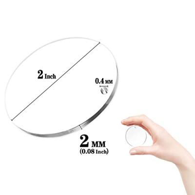 China Wholesale 1pcs 2 Inch Acrylic Round Clear Disc Ornaments Blanks With Hole For DIY Key Chain Circle Acrylic Blanks for sale