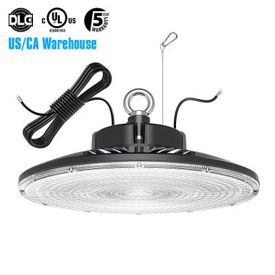 China Warehouse 3500K 4000K 5000K 5700K DLC Industrial UL 100W 150W 200W IP65 Motion Sensor 10V Dimmable UFO Led High Bay Light for sale