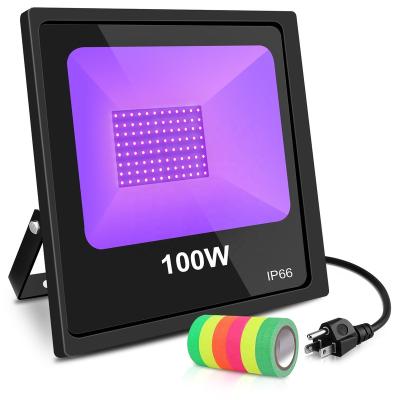 China Residential Plug&Play 400-410nm Led 100W 120volt Christmas Eve DJ Disco LED BlackLight UV Black Bar Light for sale