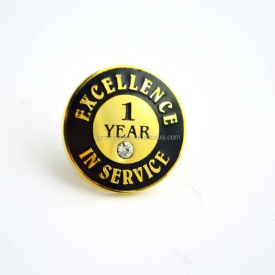 China USA DIE HARD STRUCK IMITATION ENAMEL REVERSE PIN with STONE SERVICE YEAR REVERSE PIN for sale