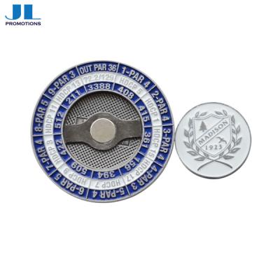 China Golf Poker Chip Ball Marker Factory 2 Pieces Metal Magnetic Poker Chip Heavy Ball Marker Golf for sale