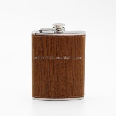 China 8oz Gift Wooden Wrapped Hip Flask Supplier for sale