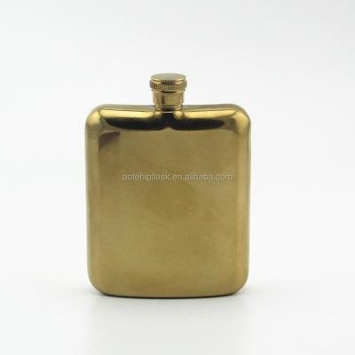 China Gift Gold Hip Electroplating Flask With Copper Coated for sale