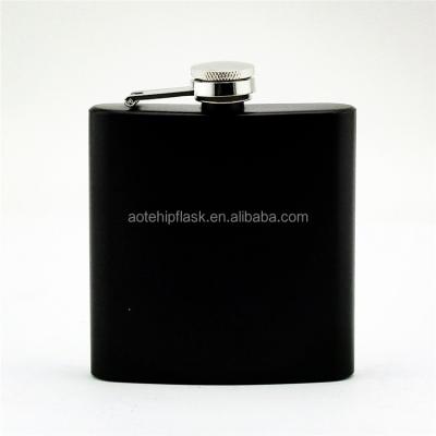 China Wine wholesale 6 oz wiskey black hip flask stainless steel manufacturers for sale